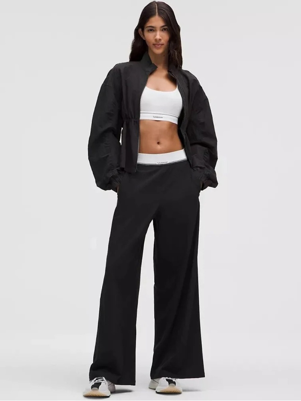 lululemon athletica Black Wide-Leg Pull-On Track Pants